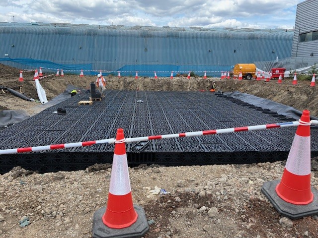 Kentish Town Attenuation tank being laid.jpg