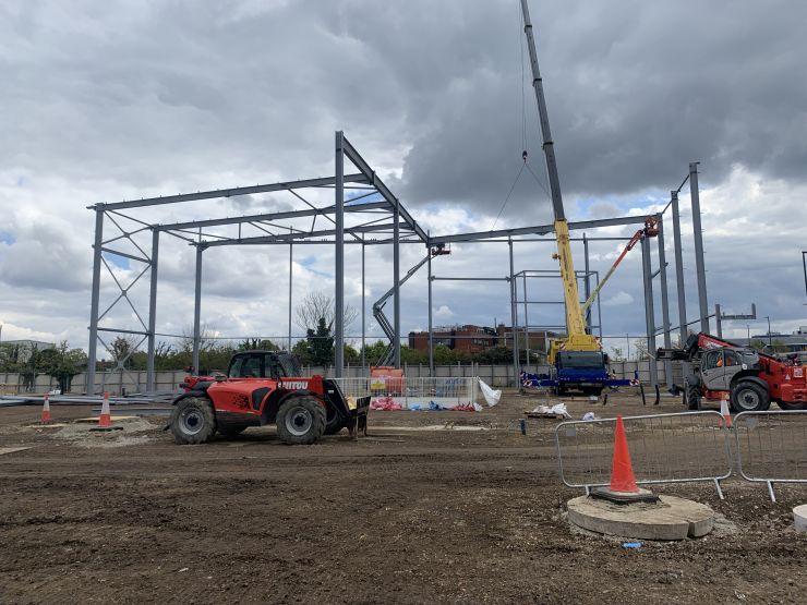 Hayes first steels going up IMG_0864.JPG