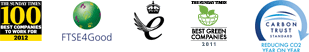 The Sunday Times 100 Best Companies to Work for 2010. FTSE4Good. The Queen&rsquo;s Awards for Enterprise Innovation 2011. The Sunday Times Best Green Companies 2011. Carbon Trust Standard, Reducing CO2 Year on Year.