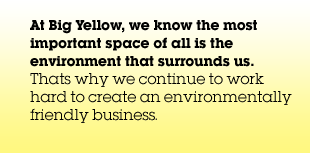 At Big Yellow, we know the most important space of all is the environment that surrounds us. That&rsquo;s why we continue to work hard to create an environmentally friendly business.